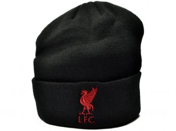 Liverpool Bronx Liverbird Knitted Turn Up Hat Black Red