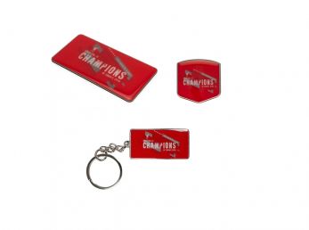 Liverpool FC Champions League Winners 2018 to 19 Badge Keyring and Magnet Set