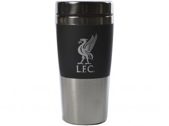 Liverpool FC Executive Handleless Metallic Travel Mug Black Silver