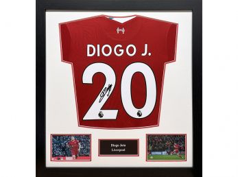 Liverpool Diogo Jota Signed Framed Football Shirt