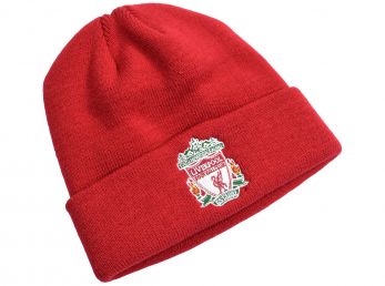 Liverpool Classic Crest Knitted Turn Up Hat Red