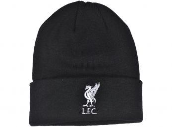 Liverpool Mass Beanie Turn Up Hat Kids Black Red