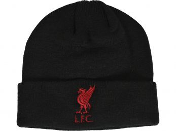 Liverpool Mass Cuff Turn Up Youths Knitted Hat Black