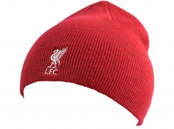 Liverpool Knitted Crest Beanie Hat Red