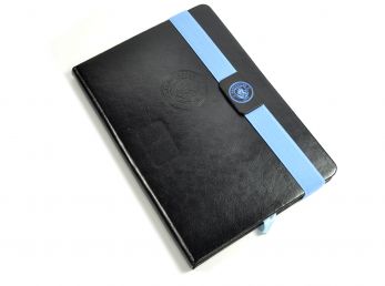 Man City Banded A5 Premium Leather Look Notebook