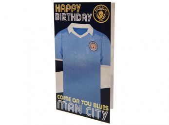 Man City Come On You Blues Birthday Card