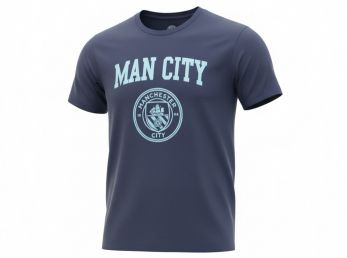 Man City Crest T Shirt Navy Adults