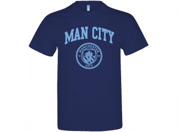 Man City Crest T Shirt Navy Adults
