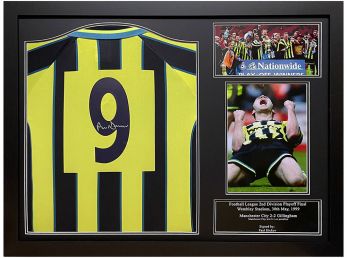 Man City Dickov Signed Framed Football Shirt