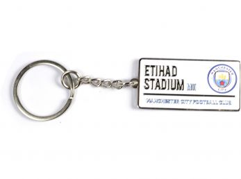 Man City Enamel Street Sign Keyring