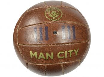 Man City Retro Faux Leather Ball Size 5 Grade B