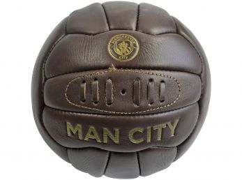 Man City Retro Heritage Leather Ball Size 5