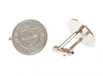 Man City Silver Plated Crest Cufflinks