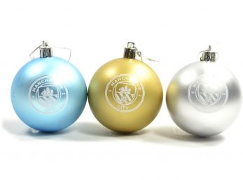 Man City Three Pack Christmas Baubles