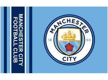Man City Wordmark Stripes Flag 5 x 3