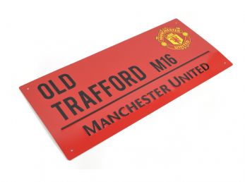 Man Utd Coloured Metal Street Sign