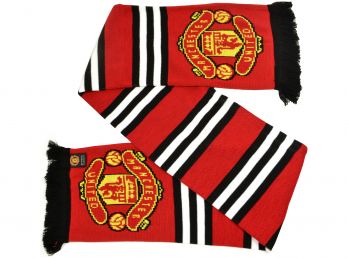 Man Utd Home Stripe Jacquard Knit Scarf