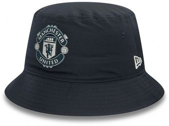 New Era Man UTD FC Rubber Woven Navy Bucket Hat