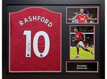 Man UTD FC Marcus Rashford Framed Signed Shirt