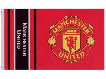 Manchester United FC Wordmark Stripes Flag 5 x 3