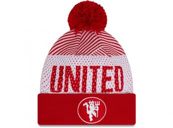 New Era Man UTD FC Engineered Red Cuff Knit Beanie Hat