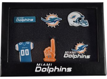 Miami Dolphins Six Piece Executive Badge Set - In Presentation Box