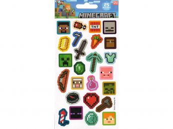 Minecraft Pack of 25 Reusable Stickers