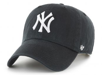 47 Brand MLB New York Yankees Clean Up Cap Black White