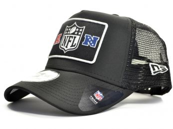 New Era NFL Logo Patch Black A frame Trucker Snapback Cap