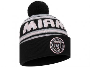 New Era Inter Miami CF Black Bobble Knit Beanie Hat