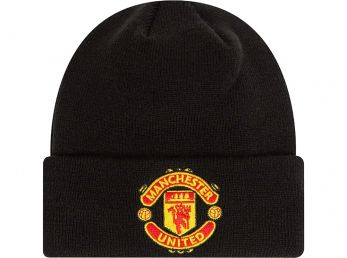 New Era Man Utd Child Cuff Knit Beanie Hat Black