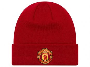 New Era Man Utd Child Cuff Knit Beanie Hat Red