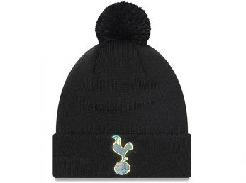 New Era Spurs Iridesent Bean Bobble Knitted Hat Black