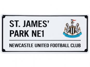 Newcastle United Metal White Street Sign St James' Park