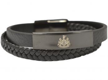 Newcastle United Black Leather Bracelet