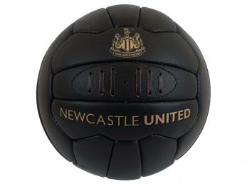Newcastle United Retro Heritage Leather Ball Gold Crest Size 5