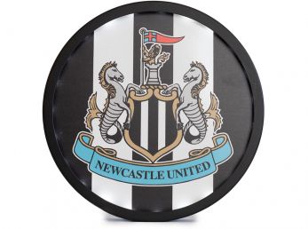 Newcastle United Round Metal Sign With LEDS Stripes
