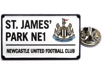 Newcastle United St James Park Street Sign Pin Badge