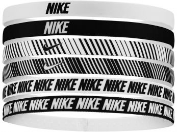 Nike Flex Classic Headbands 6 Pk Printed White / Black / White