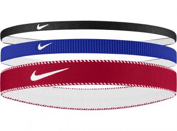 Nike Flex Classic Headbands Mixed Width 3 Pk Game Royal / University Red / White