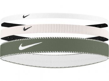 Nike Flex Classic Headbands Mixed Width 3 Pk Light Soft Pink / Light Army / White