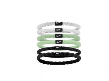 Nike Flex Hair Tie 6 Pack White / Vapour Green / White