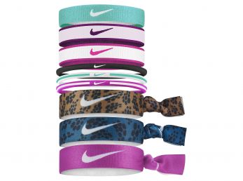 Nike Mixed Hairbands 9 PK Washed Teal Sangria Active Pink