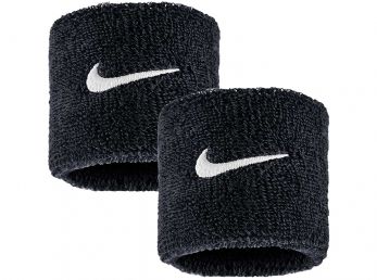 Nike Swoosh Classic Small Wristbands Black / (White)
