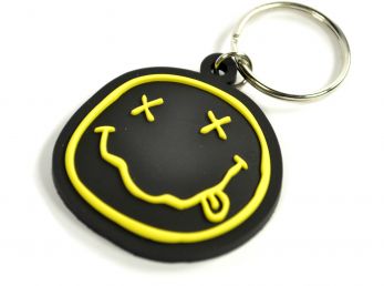 Nirvana Smiley Rubber Keyring