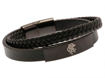 Rangers Black Leather Bracelet