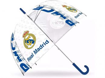 Real Madrid Kids Transparent 19 Inch Umbrella White Blue