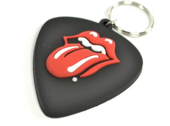 Rolling Stones Hot Lips Plectrum Rubber Keyring