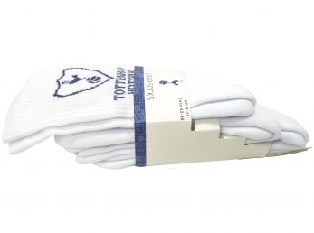 Spurs Sports Junior Socks White Blue 4 to 6.5 UK