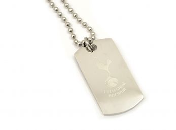 Spurs Stainless Steel Engraved Crest Dog Tag and Chain